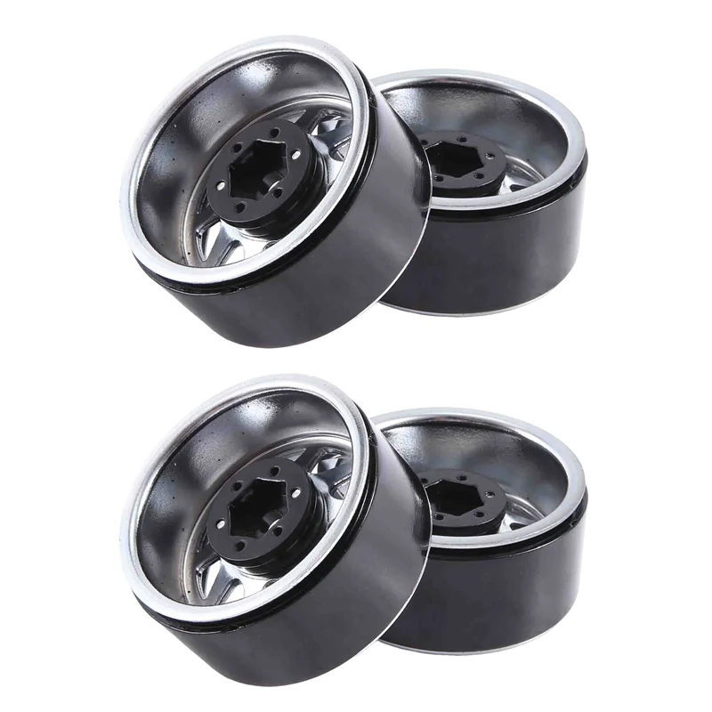 

A63T-4PCS Metal Alloy 1.9 Beadlock Wheel Rims For 1:10 RC Crawler Axial SCX10 AXI03007 90046 TRX4 Redcat GEN8 Replacement (Silve