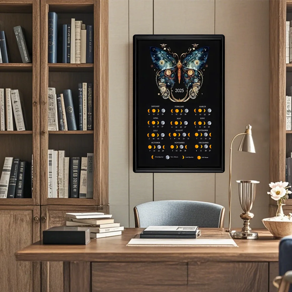 

2025 Lunar Calendar Art Illustration Mural Metal Poster Aluminum Painting, Witch, Ritual Decoration Home Decoration