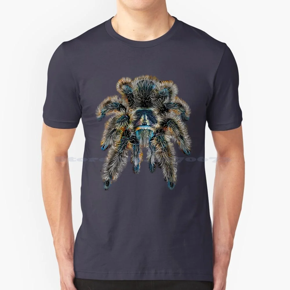 Curly Hair Wooly Tarantula Spider T Shirt 100% Cotton Tee Tliltocatl Albopilosus Curlyhair Arachnid Spider Lover Tarantula Cool