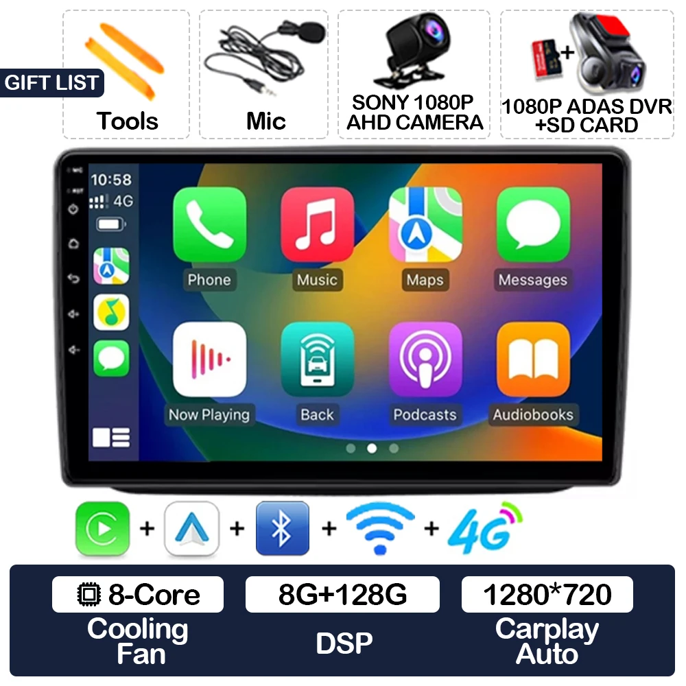 Android 16 Car Radio For Skoda Fabia 2 2007 - 2014 Qualcomm Multimedia Video Player Head Unit Carplay Auto Navigation GPS 4G DSP image 3