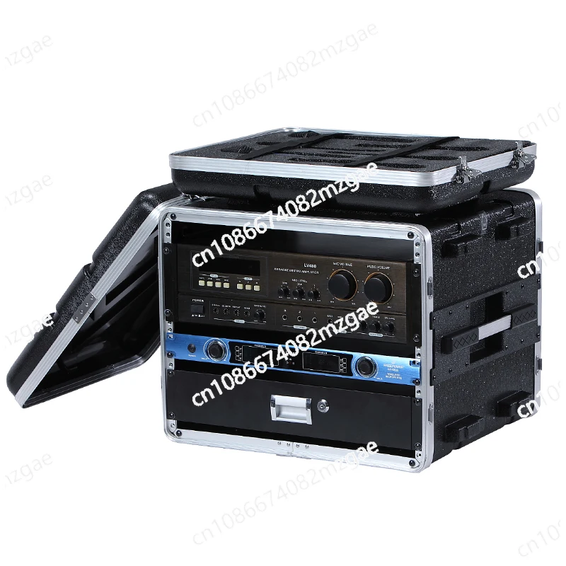 Portable ABS aviation cabinet 4U amplifier chassis 6U wireless 8U microphone receiver with drawer protective box
