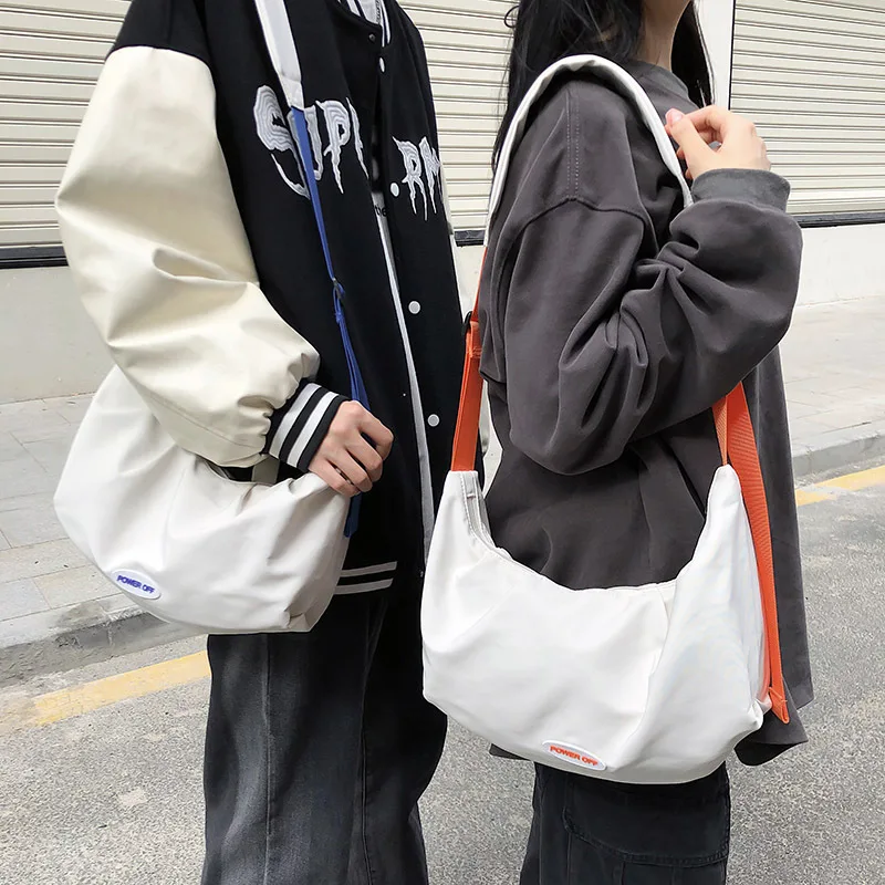 

Canvas bag female college student class bag new trendy casual crossbody bag large capacity waterproof fabric casual and versatil