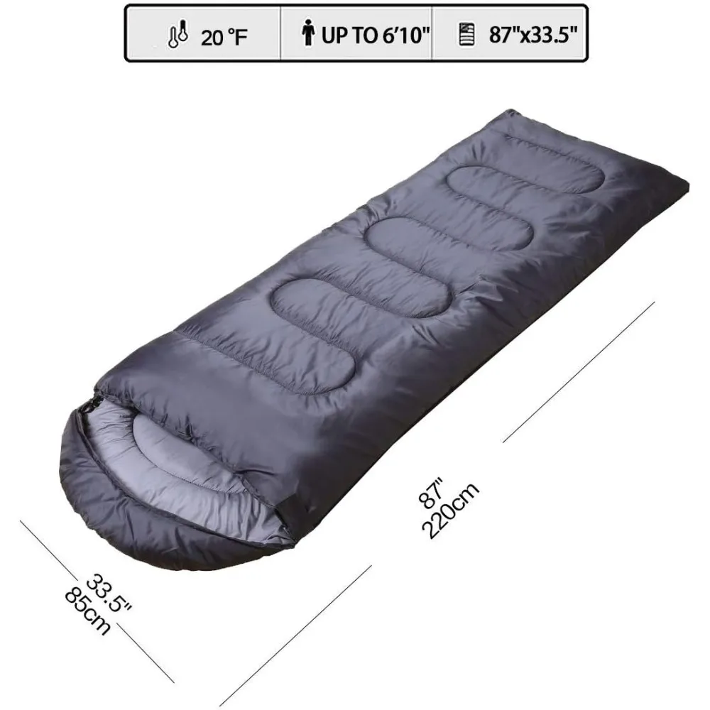 Sleeping Bag, 20 ℉ Adult, Adolescent, and Children's Compression Bag, Portable and Lightweight, Suitable for Camping