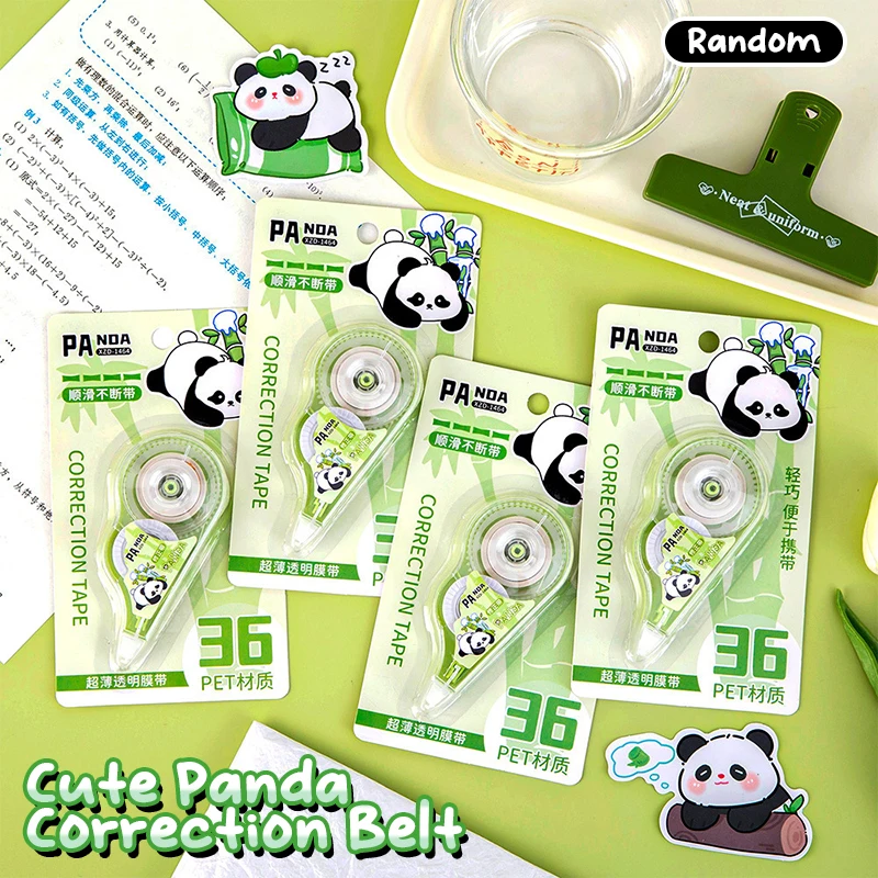 Bonito dos desenhos animados panda corrigido fitas criativas fita de correção de grande capacidade material de escritório escolar fitas corrigidas portáteis