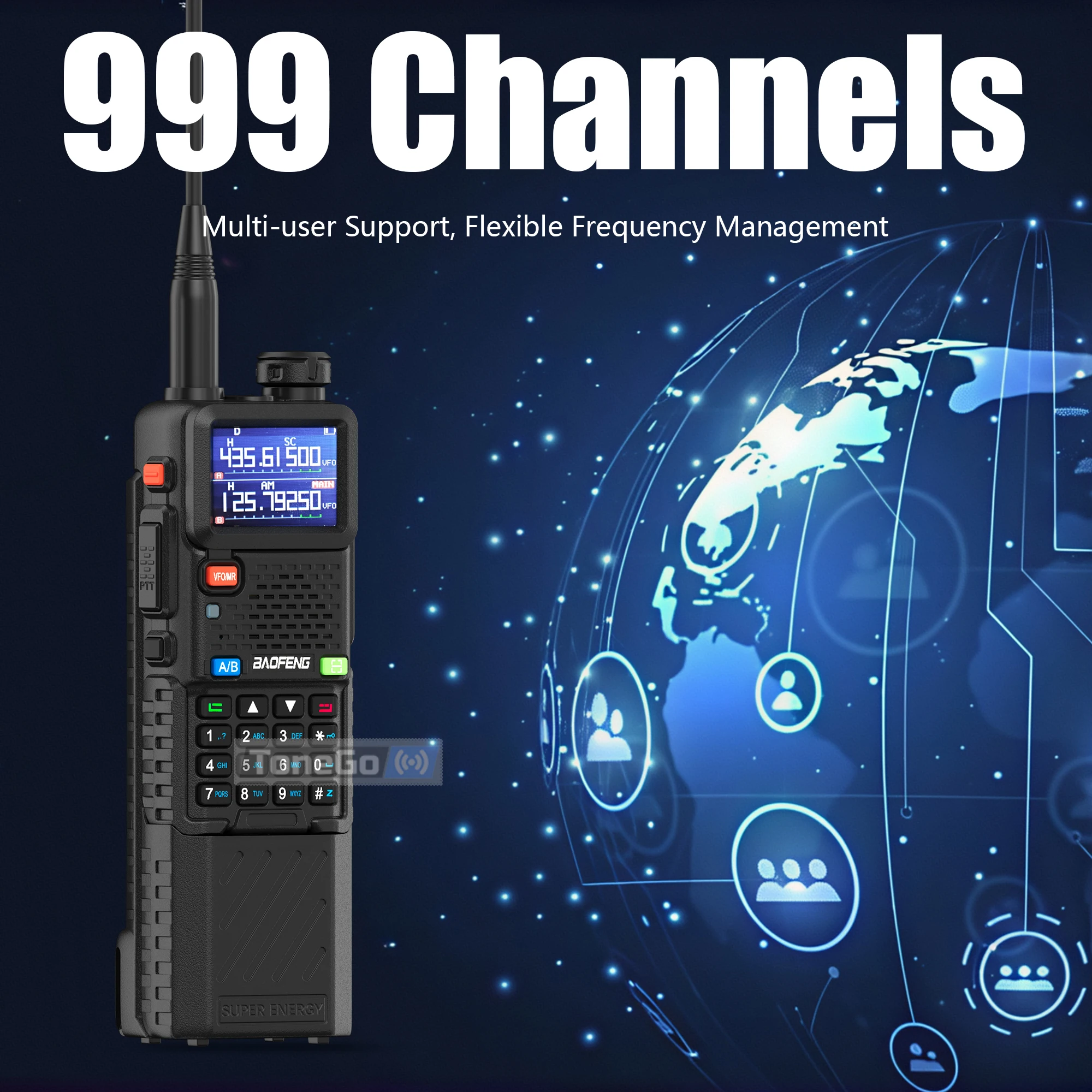 Upgraded Baofeng UV-5RM Walkie Talkie 6800mAh Extended Battery Wireless Copy Frequency Type-C Long Range AM FM UV-5RH Ham Radio