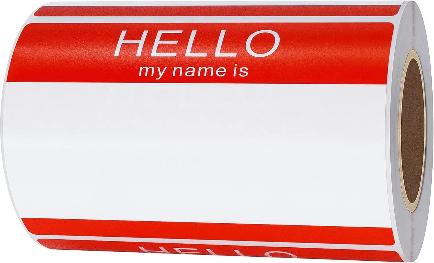 

Hello My Name Is Name Tag Stickers, 3.5" x 2.36", 200 Labels Per Roll (Red)
