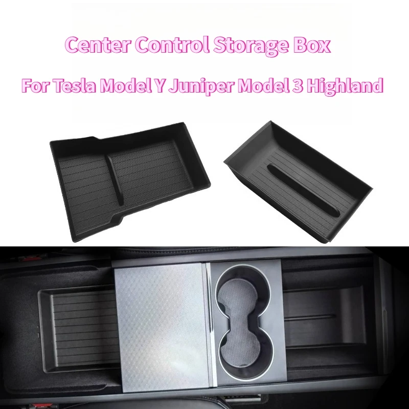 

Для Tesla New Model3 Y Launch 2025 Juniper, консоль и подлокотник, верхний и нижний органайзер для хранения, лоток, нескользящий коврик, аксессуары