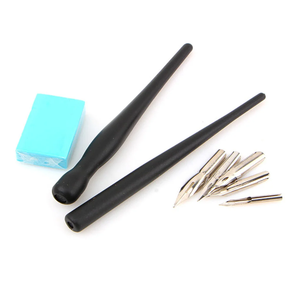 1Set Cartoon Dip Pen Set Includes Pen Handle Tip Rubber for Artists Lettering Cartooning Calligraphy Sketching