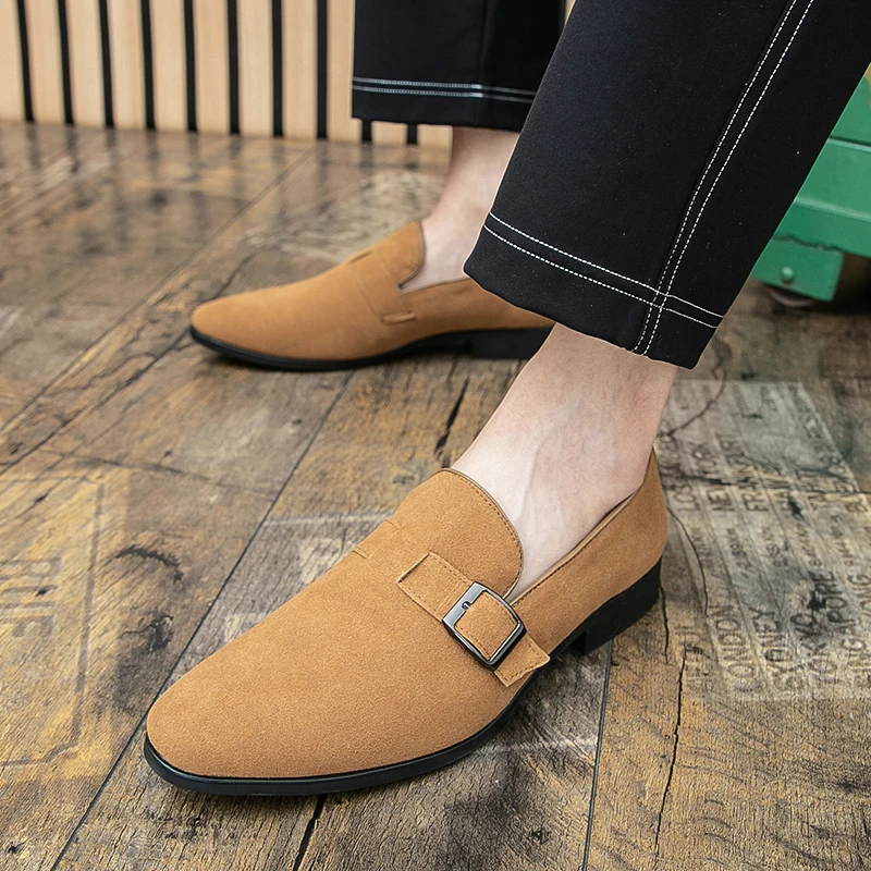 Men Retro Loafers European American Casual Comfortable Elegant Small Leather Shoes Business Office Shoes Sizes 38-47 Men Shoes