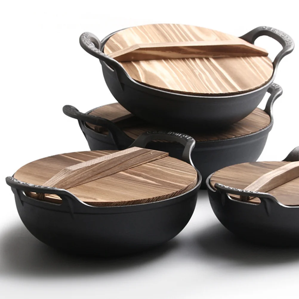 

Cast Iron Uncoated Pot 3L Family Size Stew Soup Pan For Home Camping Outdoor Picnic Cooking Durable Non Stick Frying Skillet