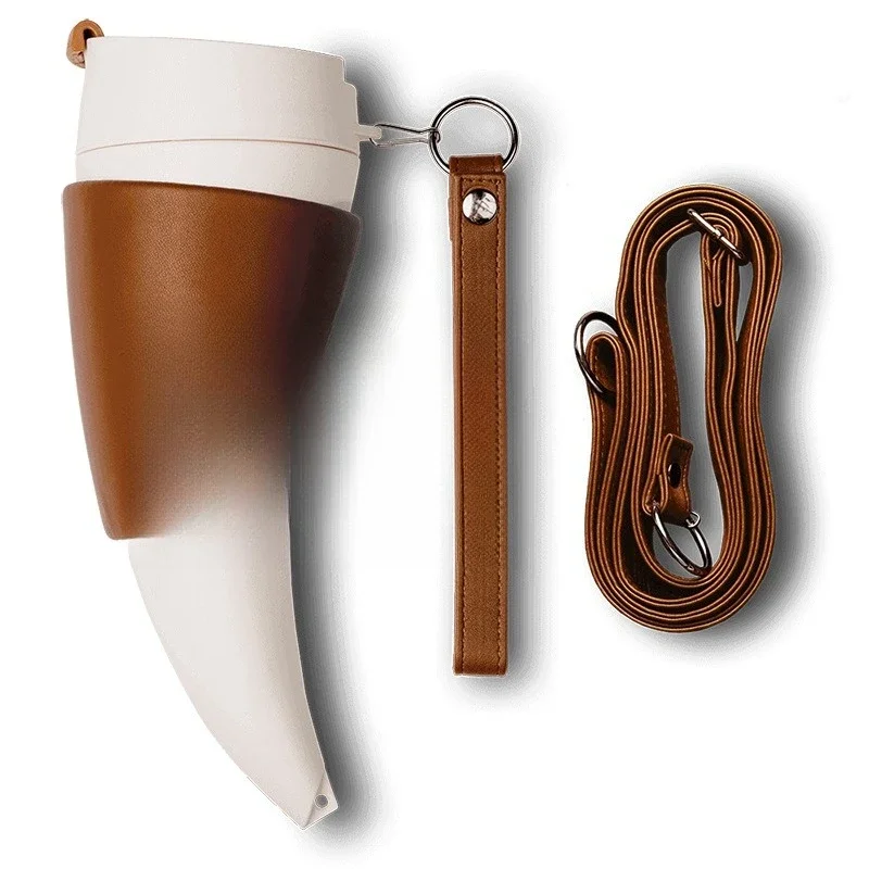 

American retro couple coffee cup, personalized and creative cup holder with lid, croissant cup