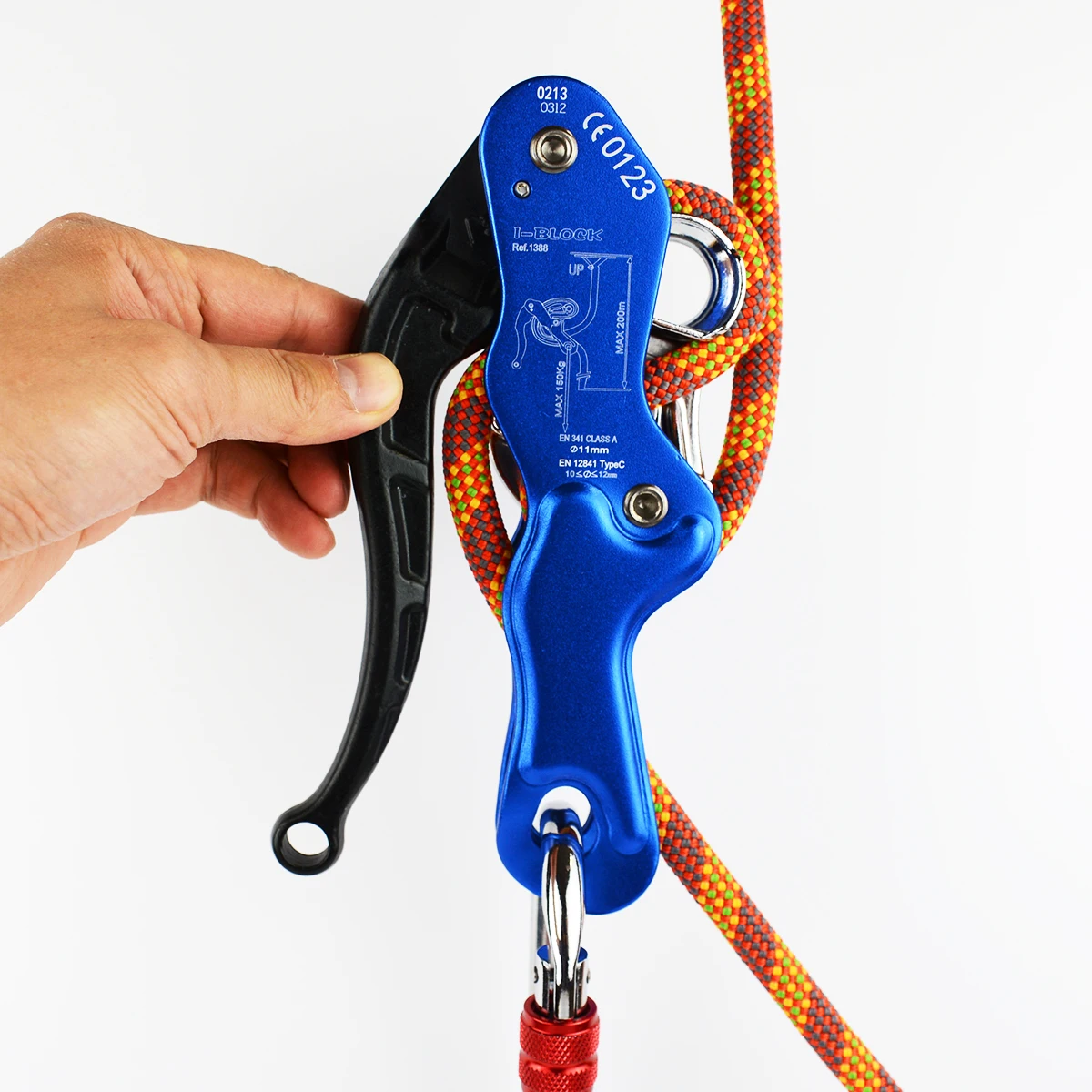 Self Braking Descender Caving Rock Climbing Rescue Belaying Abseiling Rappelling Device for Single 10mm to 12mm Rope