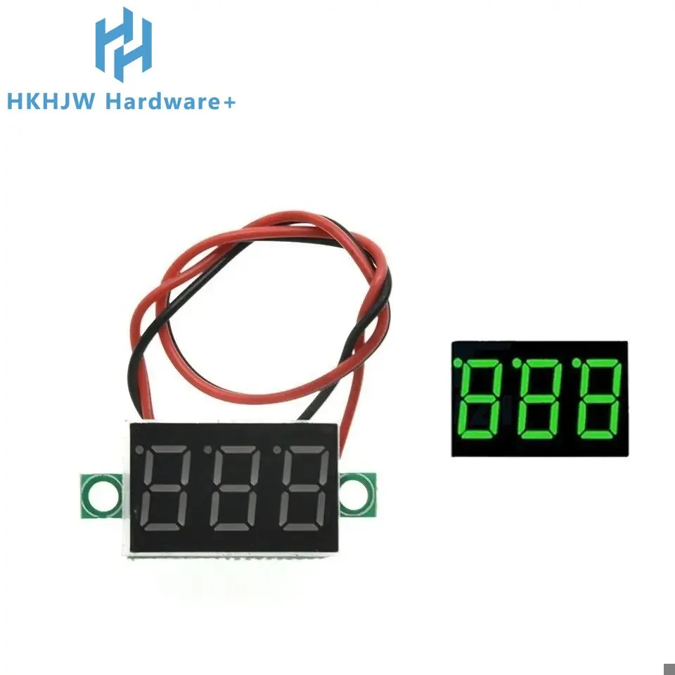 Mini 0.36 Inch DC 0-30V Voltmeter 2 Wires 3 Wires 4 Digits LED Motorcycle Digital Voltmeter Tester Digital Display Meter