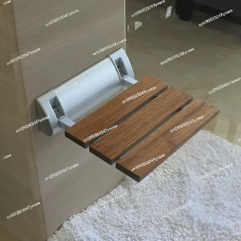 High-quality Strengthen Solid Wood Bathroom Bath Shower Folding Seat Shower Wall Chair Bathroom Stool Wall Mounted Shower Seat
