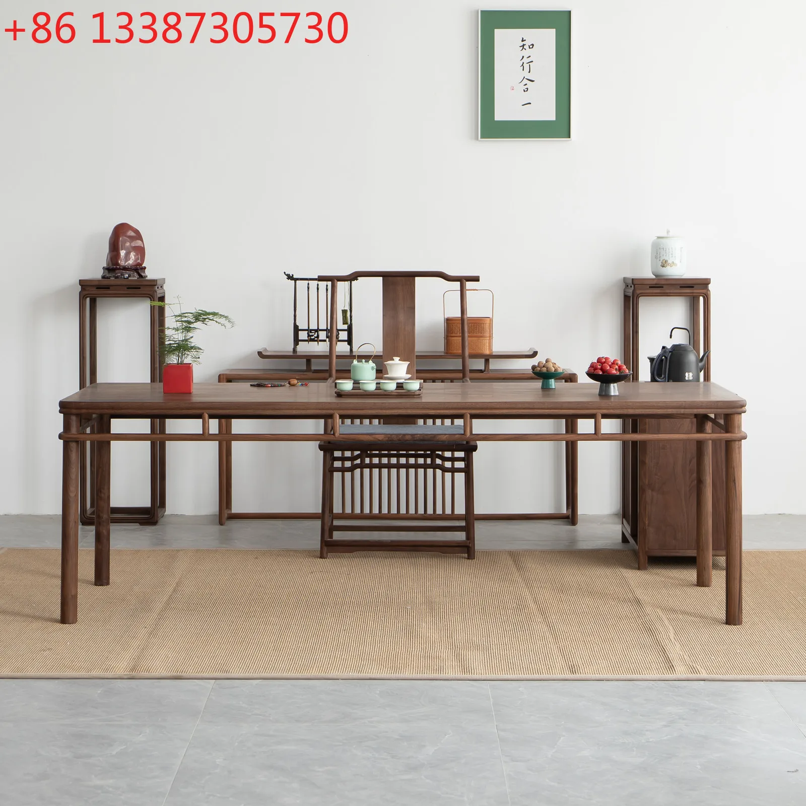 

Североамериканский чайный столик из черного ореха. Новый китайский чайный столик из цельного дерева.