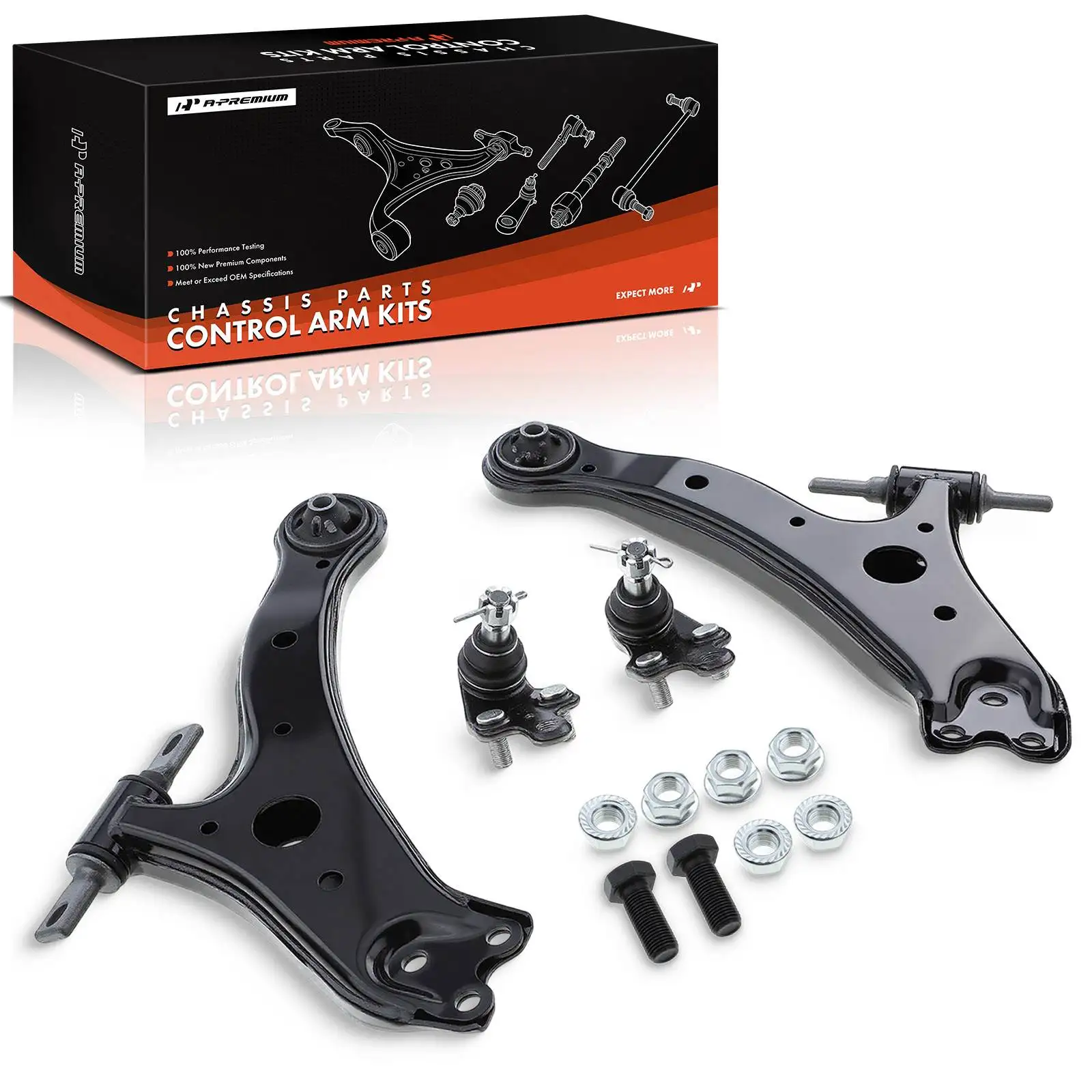 A-Premium 4x Front Control Arm with Ball Joints for Toyota Camry 02-06 Highlander 04-07 Lexus RX330 04-06 RX350 07-09 RX400h