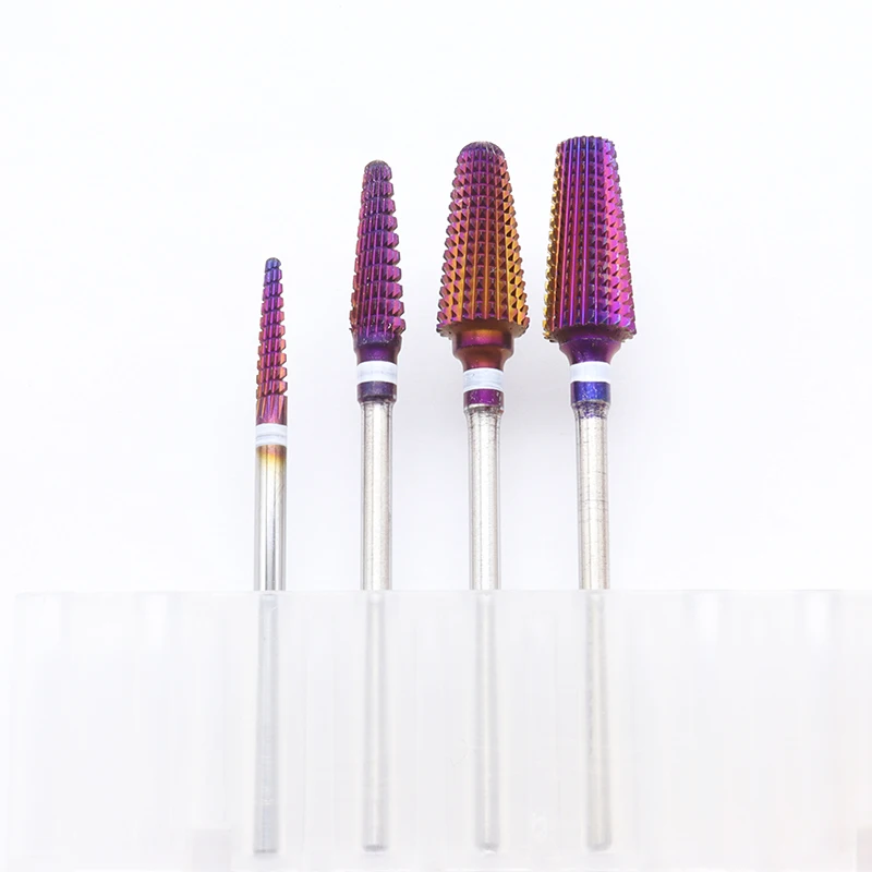 Hot! Purple Pro Whole Carbide Nail Drill Bits Nail Art Electric Drill Machine Files Nail Art Tools cut and polish bottom nail