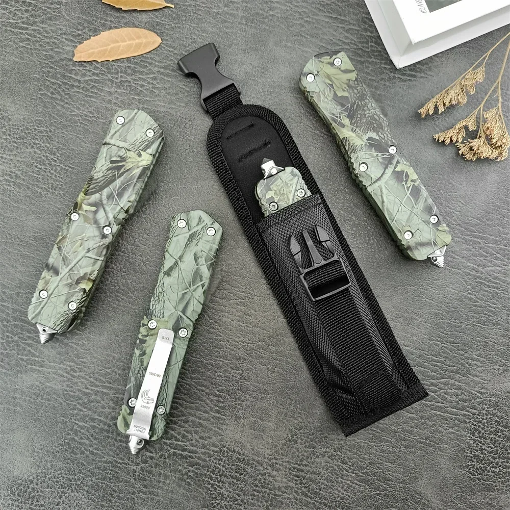 Camouflage A07 Pocket Knife 440C Steel Sharp Blade Zinc Alloy Handle Tactical Military Folding Knife Adventure Camping EDC Tool