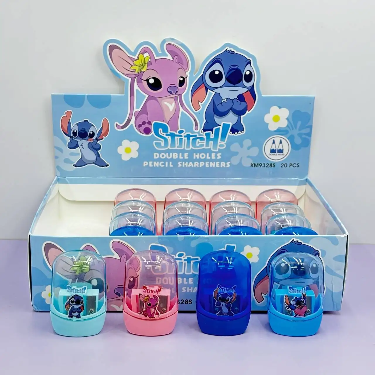 New Double-Hole Pencil Sharpener  Cute Sanrio Stitch Kapibara Cartoon Shape Pencil Sharpener Portable Pencil Sharpener Mini Pr