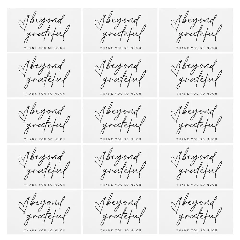 

200Pcs Thick Thank You Cards Blank Writable Back for Wedding Baby Shower Bridesmaid Small Business Holiday