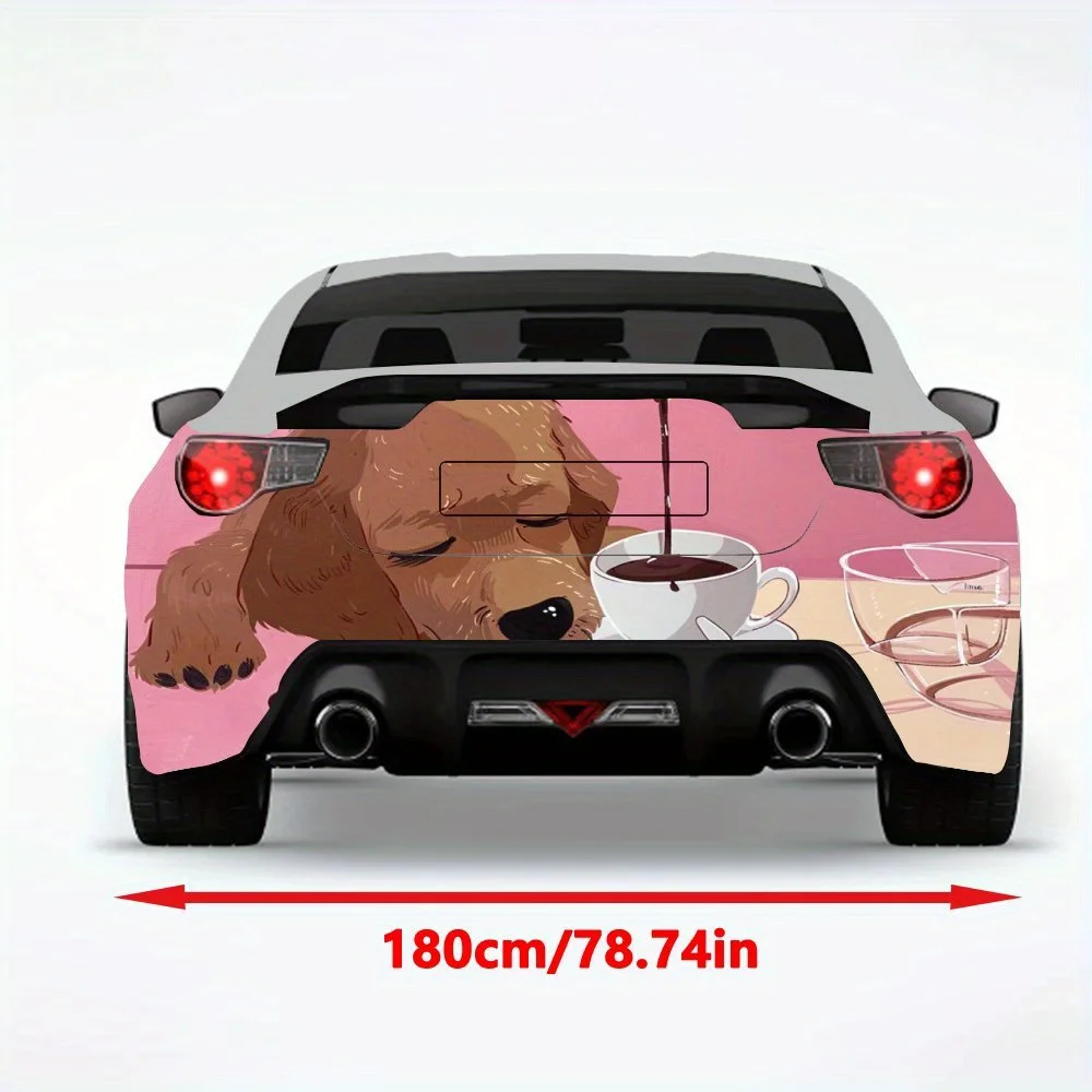 Coffee - Pouring Dog Fun Car StickerVinyl Decal for Car Rear, Waterproof Self-Adhesive Vinyl Stickers for Vehicle Tail & Bumper,