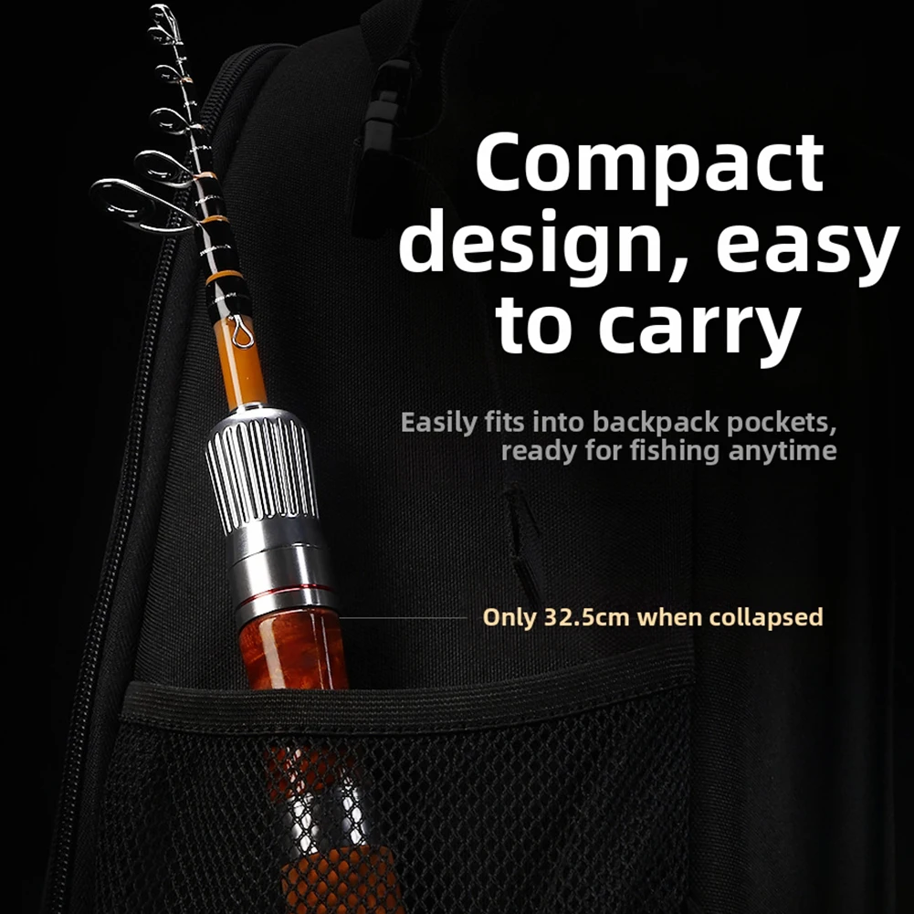 

Travel Fishing Lure Fishing Rod Folding Shrink Design 24T Carbon Cloth Nonlinear Stiffness Tuning Sensitive Tip For Sunfish