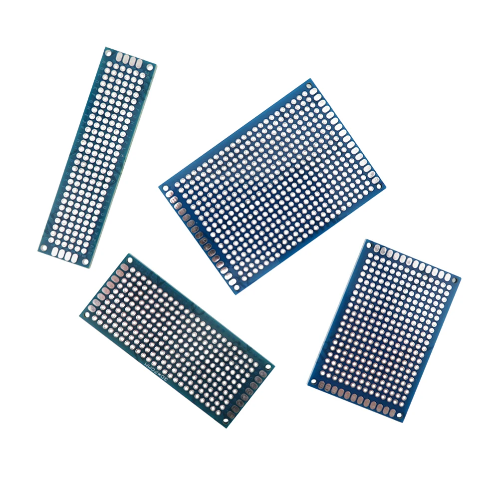 4PCS blue Assorted Size PCB Prototype Board 2x8/5x7CM Universal Breadboard for Arduino DIY Electronics Project 3x7/4x6 Component