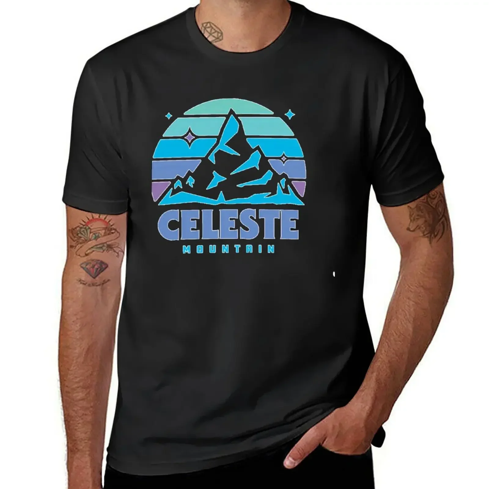 Camiseta de montaña Celeste, ropa hippie, ropa de anime, camisetas de archivo azul para hombres, nuevo modelo 2025