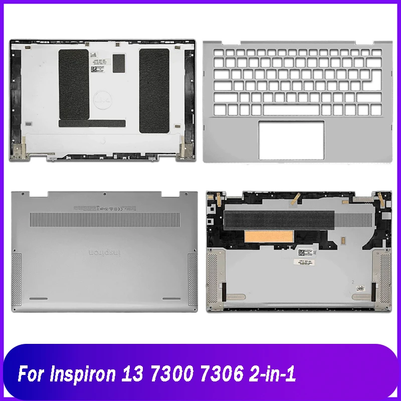 Rear Lid For Dell Inspiron 13 7000 7300 7306 2-in-1 Laptop LCD Back Cover Palmrest Upper Bottom Base Case A C D Shell Silver