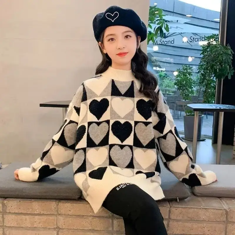 

Girls Spring Autumn Kids Cotton Lovely Sweatshirt Baby Girls Pullover Jumper Children Outfits Student Tracksuit Tops 10 12 Years