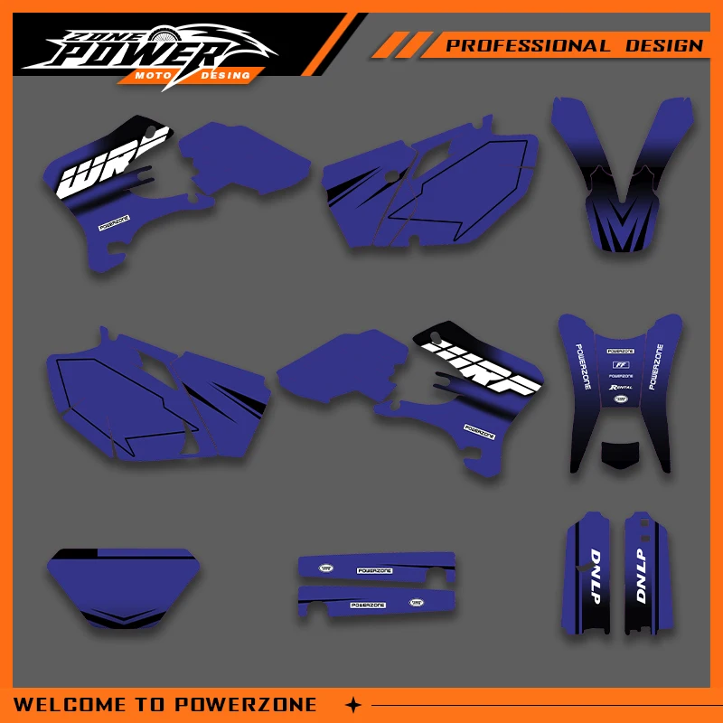 

POWERZONE мотокросс команда графический фон наклейки наборы наклеек для YAMAHA 2003 2004 2005 2006 WRF 250 450 индивидуальный номер 01