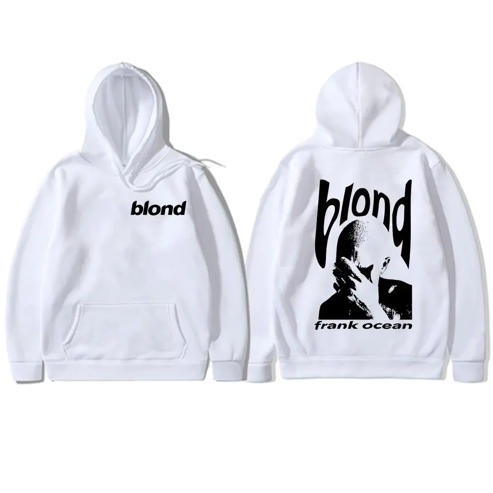 Frank Hip Hop Hoodie kebesaran, Sweatshirt Vintage laut mode pirang pria penyanyi musik populer R & B Hoodie pria Pullover kasual