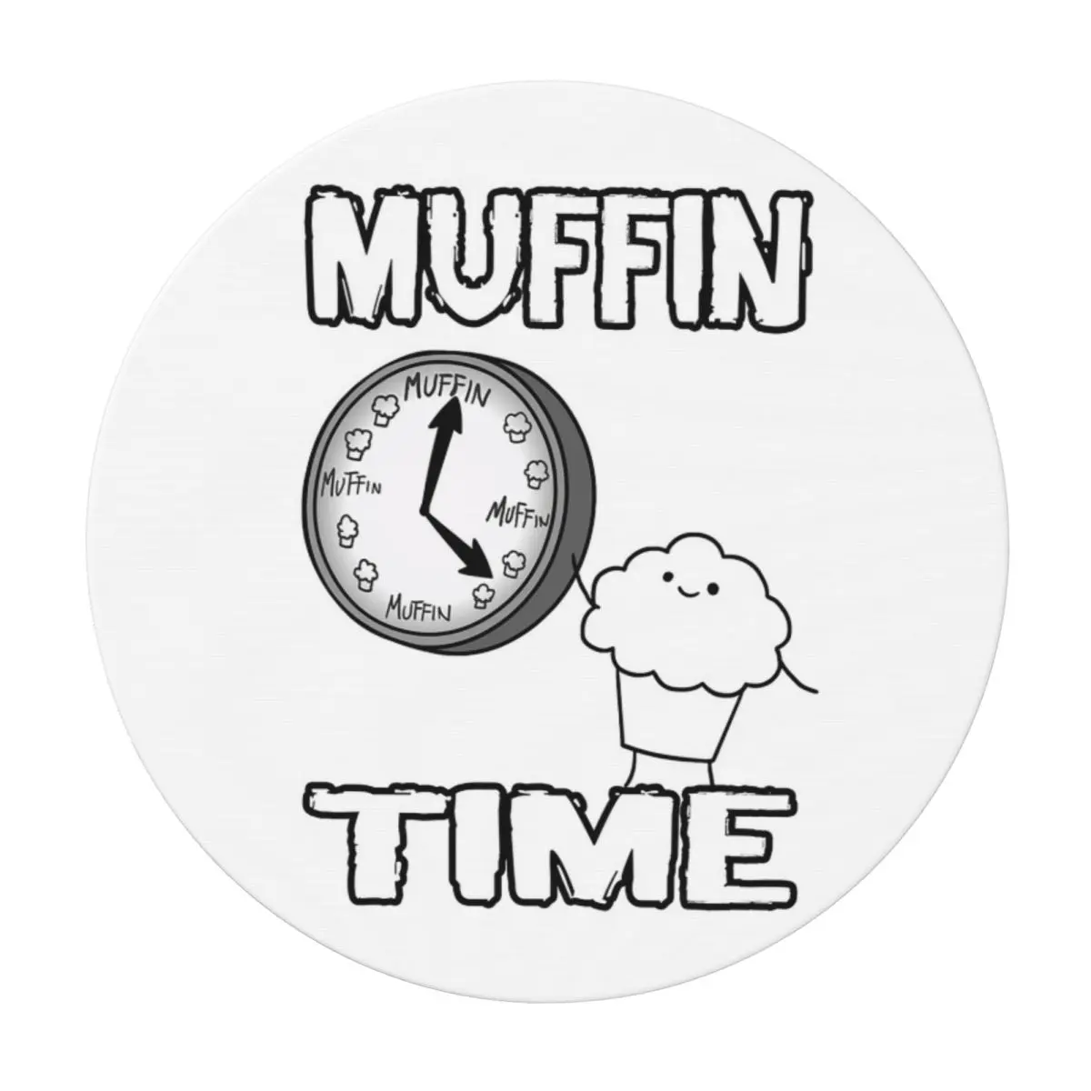 It Is Muffin Time (mit Text) Wasserdichte runde Tischdecke, ölbeständige Tischdecke für Küchenveranstaltungen, Esstischbezug