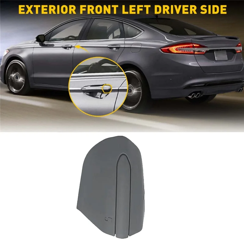 DS7Z-54218A15-DC Car Front Left Door Handle Lock Bezel Cover for Ford Fusion Edge 2015-2020 Gray