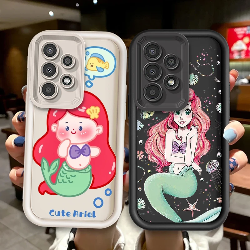 The Little Mermaid Cute For Samsung A73 A71 A54 A53 A52 A51 A33 A32 A21S A14 A13 A12 A03 A04 A05 5G Eye Ladder TPU Phone Case