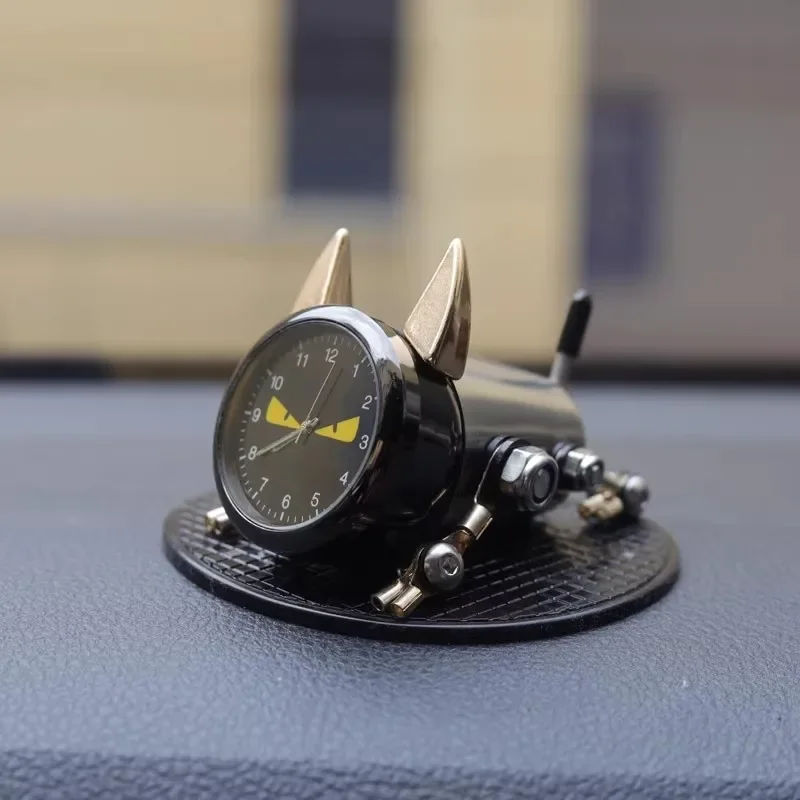New Steampunk Robot Desktop Ornament Clock ,Study Room Car Decoration Modern Handmade Gifts , Cute Pet Metal Table Clocks