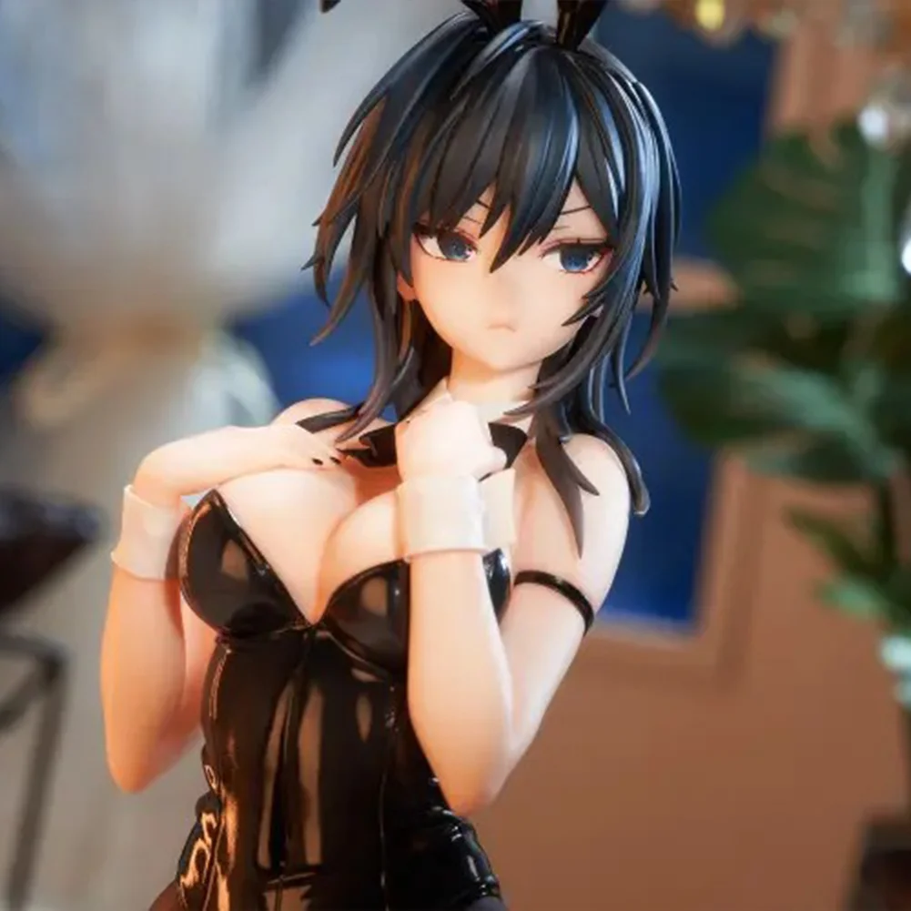 17CM Yokoyama Ishimi Anime Figure Black Bunny Sexy Kneeling Action Figure PVC Collectible Doll Model Toy Christmas Festive Gifts