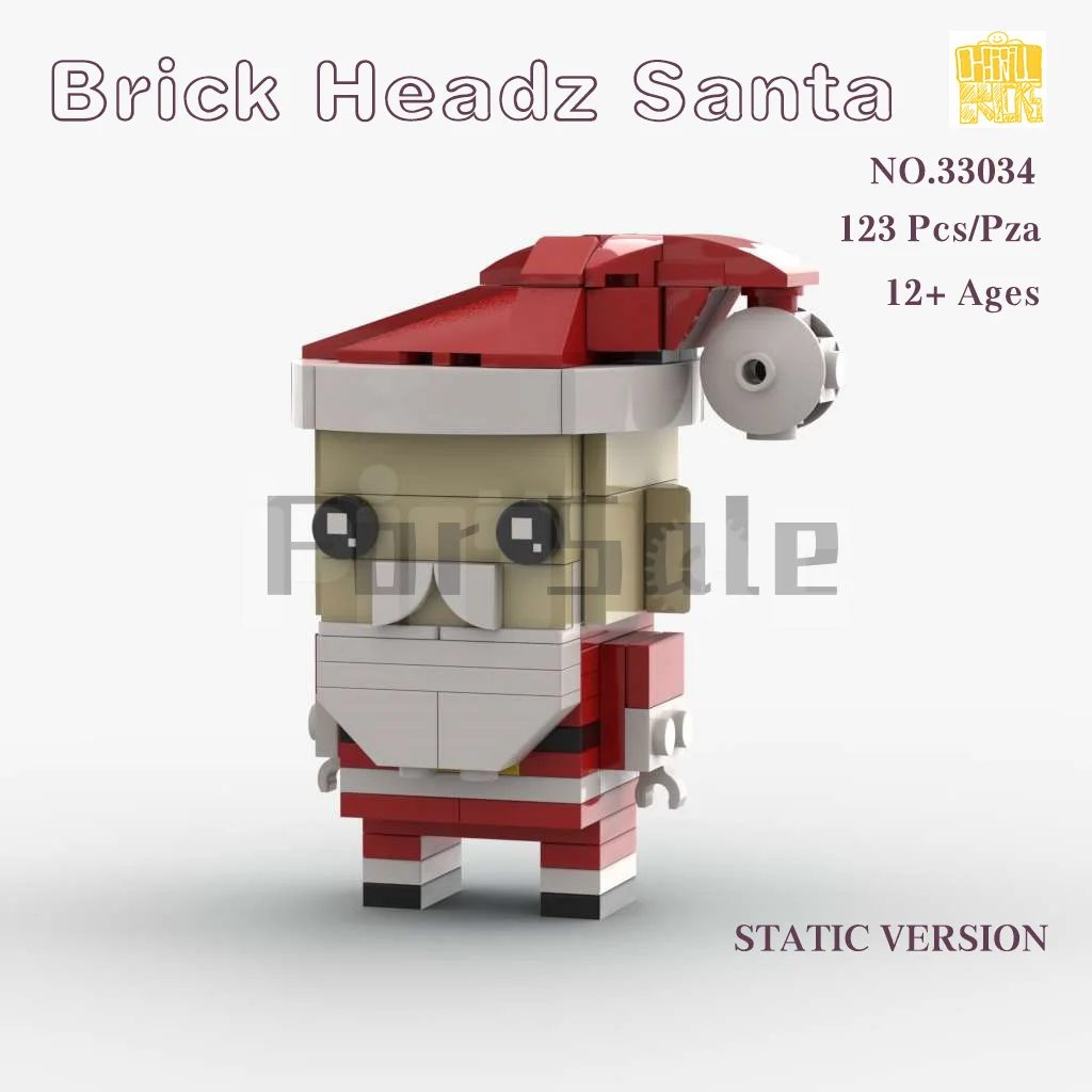 

Moc-33034 Square Headed Santa Claus Q Version Model With PDF Drawings Building Blocks Bricks Kids Toys Birthday Christmas Gifts