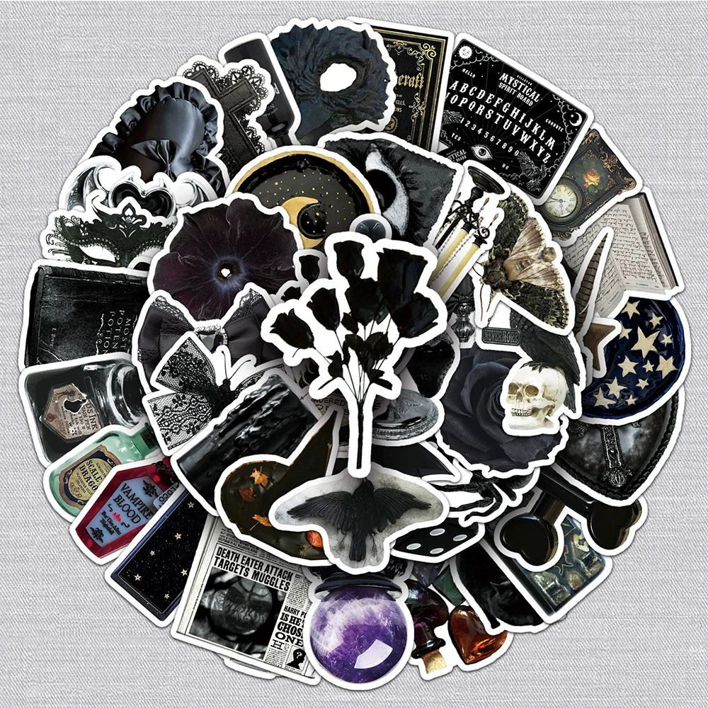 10/30/50 قطعة خمر الظلام الساحرة الكرتون ملصقات القوطية INS نمط ملصق Skateboard بها بنفسك سكيت الغيتار المحمول الأمتعة الديكور الشارات