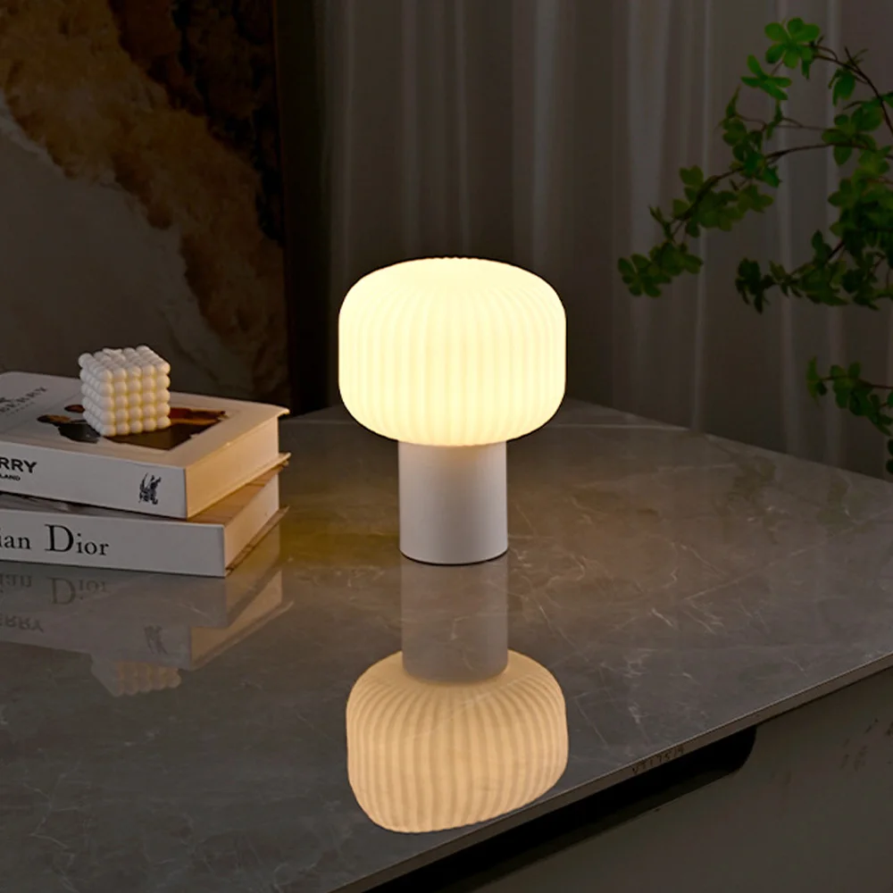 

Scandinavian style bedroom bedside rechargeable table lamp study living room touch portable atmosphere sense night light