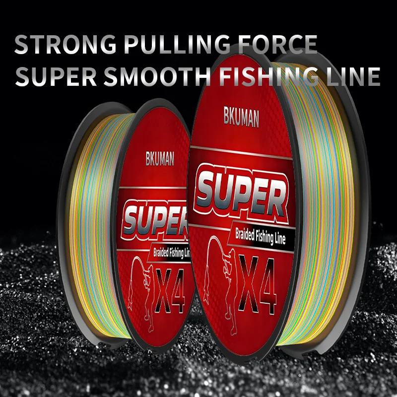 

BKUMAN X4 PE fishing line, non-fading, zero stretch, thin diameter, suitable for both saltwater and freshwater fishing.