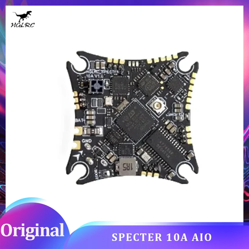 HGLRC SPECTER 10A AIO FC1-2S built-in ELRS 2.4G receiver 400mW image transmission suitable for 65-85mm Whoop Toothpick