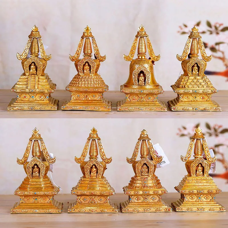 Bodhi Pagoda Tathagata Eight Pagoda Ornament Liu Buddha Pagoda Home Indoor Buddha Ornament Set of 8