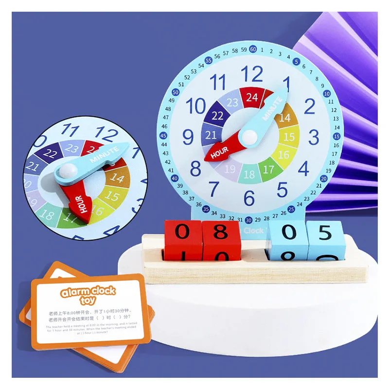 Montessori Clock Educational Time Learning Teaching Aids For Kindergarten Kids | Hour Minute Second Cognition Model