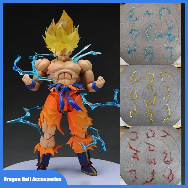 Figura de Acción de Anime Dragon Ball en Existencia, Piezas de Efectos, Accesorios SHF Universales, Piezas de Efectos de Rayo para Figuras, Juguete de Regalo