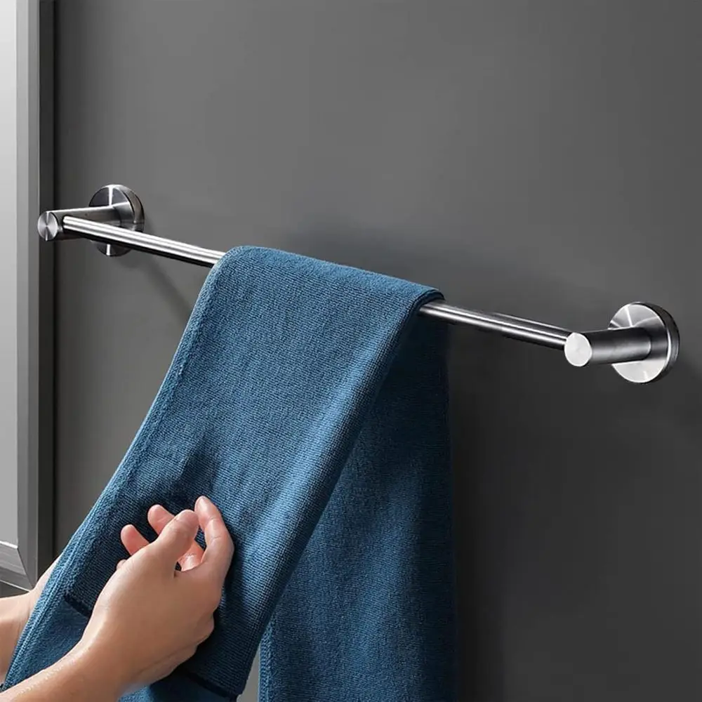 Double Rack Stainless Steel Towel Holder, 40cm Brushed Finish, Multi-Color for Bathroom & Kitchen