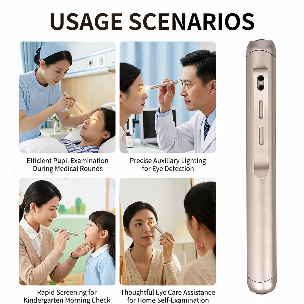 

Professional Pen Light with Pupil Gauge and Ruler-White/Yellow LED Medical Penlight for Nurses, Doctors, EMTs-Compact, Portable