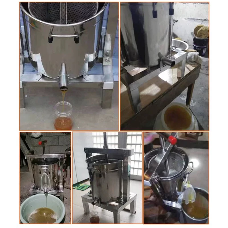 10L Manual Honey Press Machine Stainless Steel Beekeeping Equipment Tools Honey Paraffin Wax Press Machine Honey Rolling Mill NE