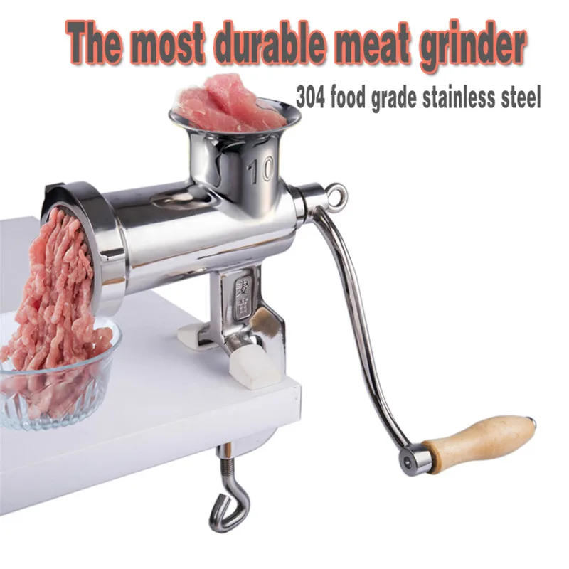 Model 10 Stainless steel manual meat grinder manual beef sausage machine minced meat tool multifunctional food processor