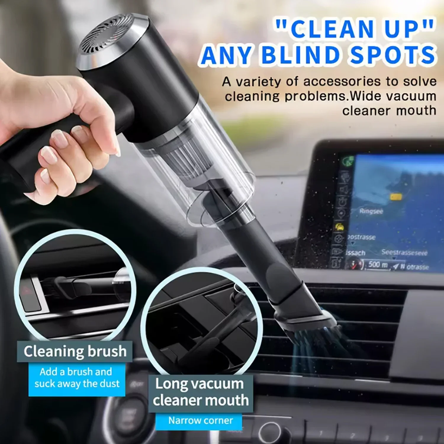 Car Vacuum Cleaner Portable Small Vacuum Cleaner For Multi Purpose Vehicles Small Household Pump Handheld Car Vacuum Cleaner